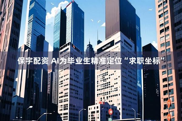 保宇配资 AI为毕业生精准定位“求职坐标”